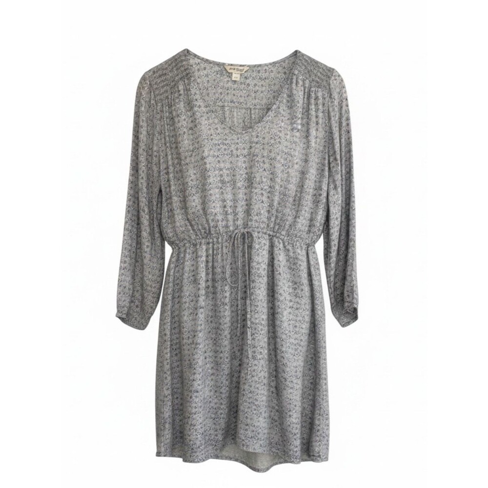 Lucky Brand Gray Printed Long Sleeve Dress - Size XL